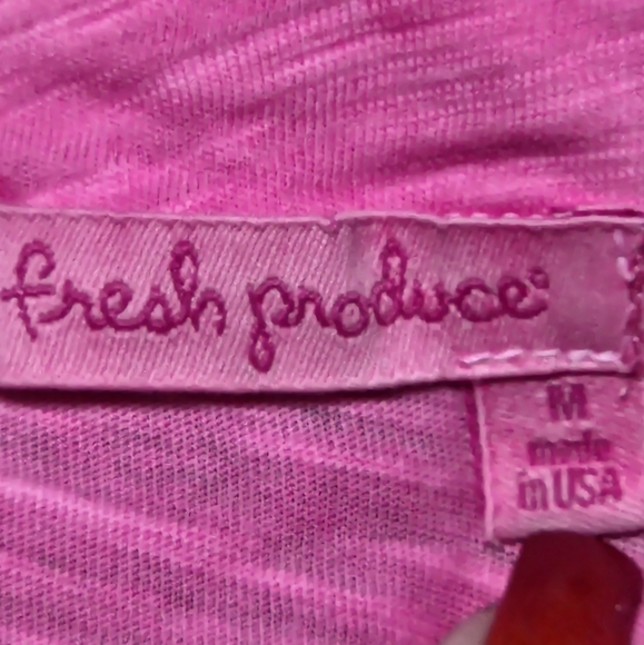 Fresh Produce V-Neck Slub Cotton T-Shirt Dress Size M Color Hot Pink - Picture 2 of 7